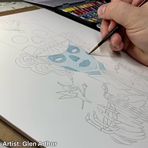 Trekell Onyx Watercolor Paint Brush Set - Assorted Professional Paint Brushes For Oil Paint, Fluid Acrylic, And Gouache - 6" Brush Handles, 6 Piece Set #TOP3