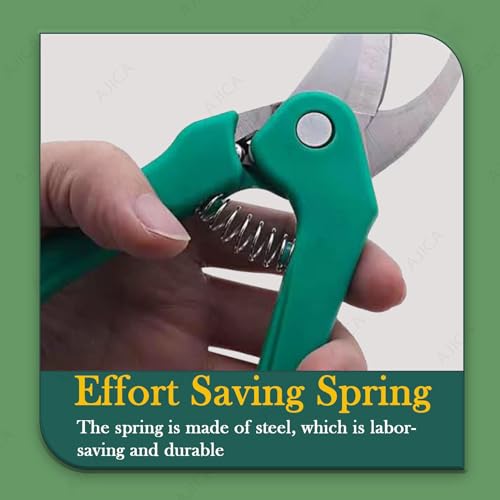 Image of Green Snap Garden Pruning Shears, Stainless Steel Blade, Bird's Beak Style, Multicolor, 200 grams, 30cm Length, Anti-Slip Handle with Safety Lock- multicolor