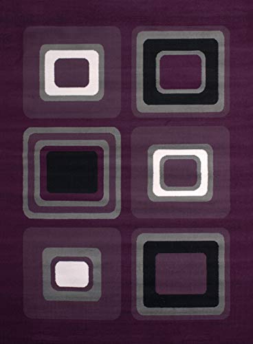 United Weavers Dallas Spaces Area Rug – Lilac, 5x8, Modern Indoor Area Rug with Geometric Pattern, Jute Backing