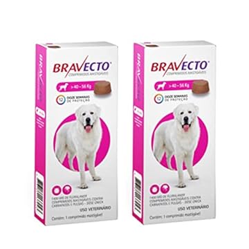 PetLab Kit Bravecto Anti Pulgas E Carrapatos - Comprimido Mastigável 1400 Mg - Para Cães Com 40-56Kg - Pack Com 2 Unidades