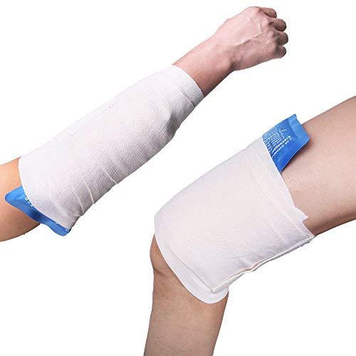 Cotton Elastic Bandage Wrap, (6 Inches Wide X 15 Feet), 2 Rolls Compression Bandage With Hook-And-Loop Closure On Both Ends, Support & First Aid For Wound Care, Swelling, Sprained Ankle #TOP6