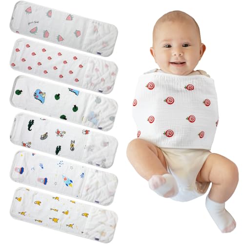 Funnysoft 6 Pcs Newborn Snuggle Strap Adjustable Arms Swaddle Band Baby Belly Band Arms Safe Swaddle Sleep Wrap Blanket for Newborn Infant Boy Girls (Cute Classic Style)