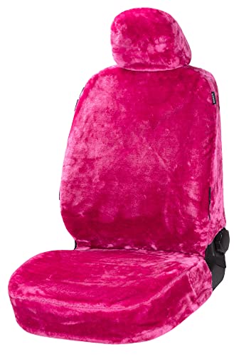 Walser Housse de siège de Voiture Teddy, Housse de siège en Fourrure Artificielle, Protection végétalienne en Optique de Fourrure Rose