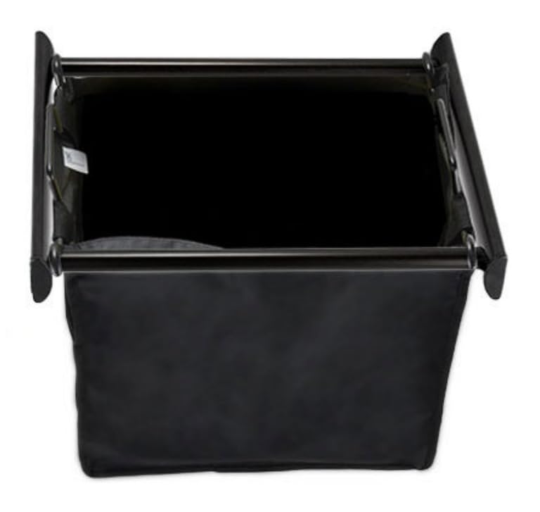 TAG Hardware Premium 18 Inch Wide Full Extension Pullout Closet Laundry Hamper Organizer with Removable Handles and Large Nylon Bag Black