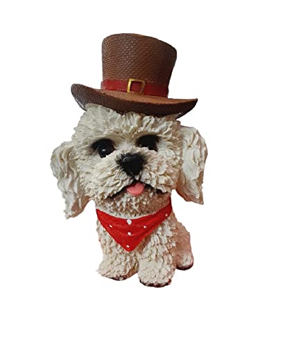GeekGoodies Unique Cute Puppy Dog Piggy Bank Money Coin Box Home Decoration Showpiece - White Dog with Brown Hat (B09KCFSWC4) Amazon Price History, Amazon Price Tracker