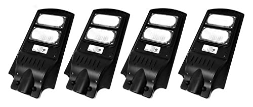 Lampadaire LED 60W solaire avec capteur de crépuscule et télécommande | Pack de 4 - 2