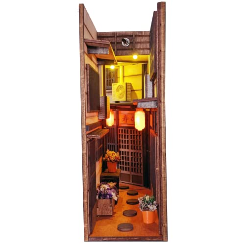 MINIALLEY Japan Old Town Booknook Assembled Bookshelf Insert Bookshelf Decor Alley Book...