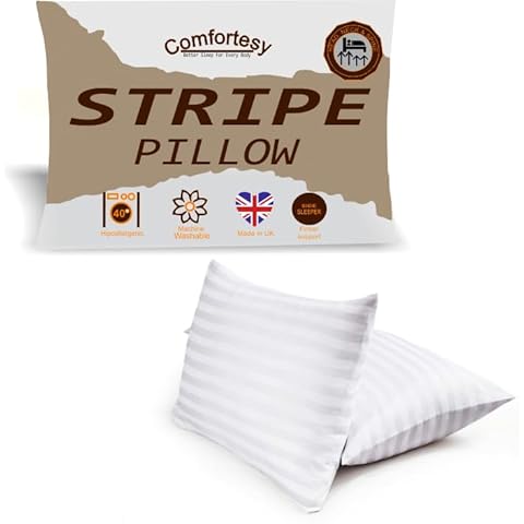 Comfortesy Virgin Hollowfibre Satin Stripe Pillow Cover