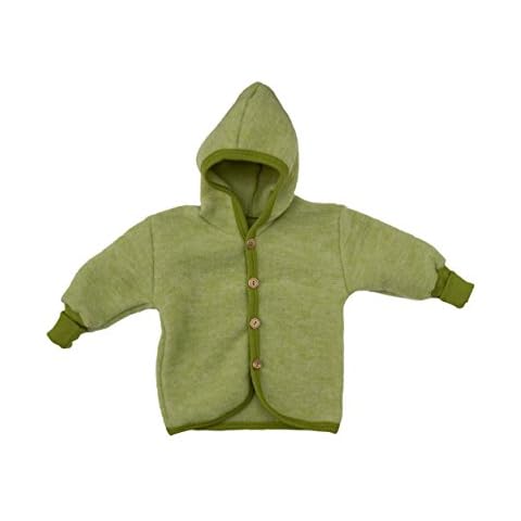 Cosilana, Baby Hooded Jacket, 100% Wool (8-14 months (Height 28-31) (EU 74/80), Green Melange) Cover