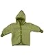Cosilana Baby Jäckchen mit Kapuze aus weichem Wollfleece, 60% Schurwolle kbT, 40% Baumwolle kbA (62/68, Lindengrün-melange)