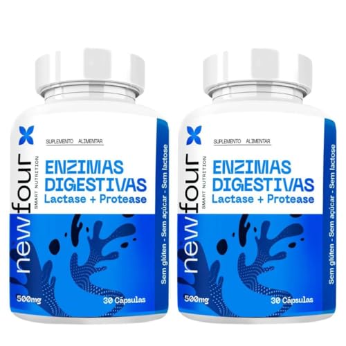 Enzimas Digestivas Lactase + Protease – 500mg | 60 Cápsulas 2 Frascos