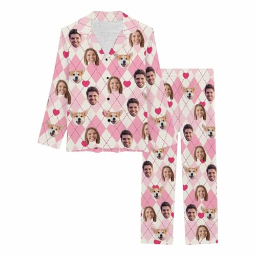 Personalized Pajamas with Faces for Men Women, Custom Funny Face Pajamas Gifts For Couple, Cat Mom, Dog Mom4