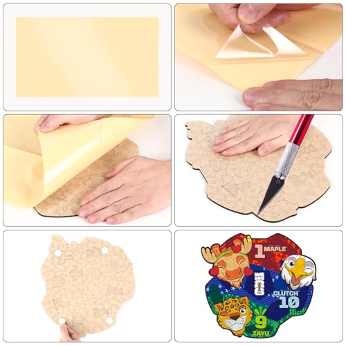 Image of FIFA World Cup 2026 Mascot Wooden Jigsaw Puzzle, 150 Pieces Unique-Shape Collector's Set (Clutch, Maple & Zayu) Official Merchandise - Fun for Kids & Adults, Ideal Soccer Fan Gift, 11.8 x 10.8 Inch