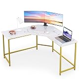 Merronix L-Shaped Computer Desk, Corner Desk for Home Office Gaming Desk PC Laptop Table with Spacio