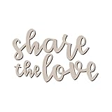 Forma de madera con texto en inglés 'Share The Love' para manualidades y decoración, corte láser, muestra de compartir el amor, captura el amor, comparte el amor