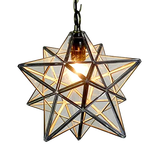 Lustre géométrique vintage en fer forgé étoile à 5 branches style industriel
