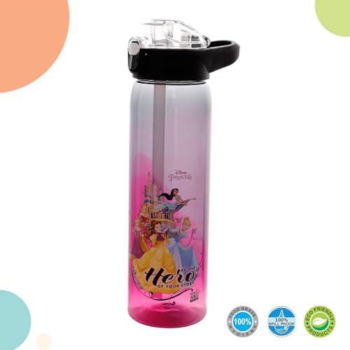 Image of SKi Homeware Impact Sipper Water Bottle, for School, Sports, Trek, Travel | Teens and Kids of all age groups | Leakproof, Light Weight, Pop-up Sipper with Handle, 750 ML, Princess