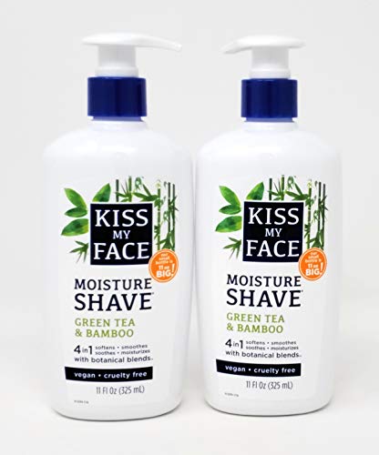 Kiss My Face Moisture Shave 11 Ounce Green Tea Bamboo (325ml) (2 Pack)