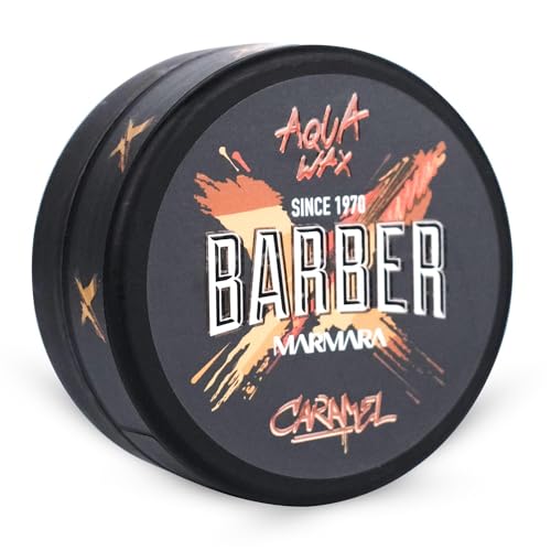 BARBER MARMARA CARAMEL Aqua Hair Wax 150 ml | Gel Wax con efecto húmedo | Cera para el cabello con brillo – Gel para el pelo para niños | Gel para el pelo hombres | Cera de gel para el pelo | Cera de