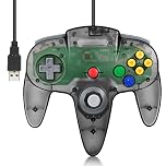 Wired USB N64 Controller, FISUPER Classic Video Game Controller USB Gamepad for Windows PC MAC Raspberry PI Retropie (Clear Black)