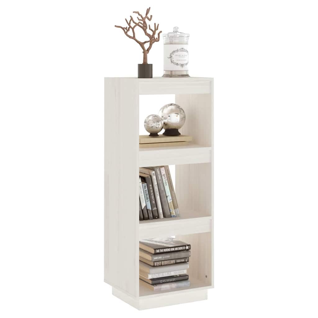 Libreria bianca in legno massiccio, 40 x 35 x 103 cm, divisorio con 3 scomparti, per soggiorno, corridoio, ufficio, cameretta dei bambini