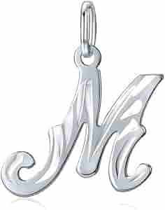 Ciondolo Lettera M In Argento 925 Placcato Oro - Per Braccialetti E Collane