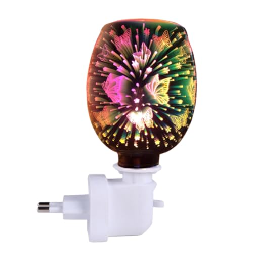 Zerodeko Lámpara Aromática sin Humo Hogar Diseño 3D de Mariposas, Quemador Eléctrico de Cera Materiales de Vidrio y Plástico para Decoración y Oficinas