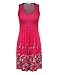 FSOOG Women Summer Floral Printed Sleeveless Tank Loose Causal Sundress Beach Dresses M Red