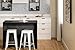 South Shore Myro Kitchen Island, Faux Black Stone and White