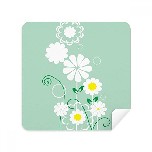 Chiffon de nettoyage en suède pour lunettes et écrans avec motif de plantes fleuries 2Pcs