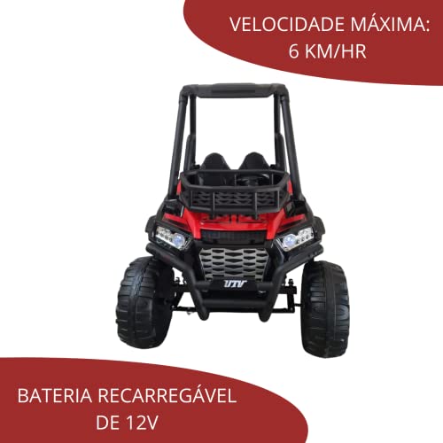 Quadriciclo Elétrico Infantil UTV 12v Vermelho, Importway