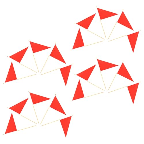 Banderas Rojas Triangulares de Poliéster jojofuny Fáciles de Almacenar