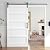 ROYMELO 42x84 Inch White Sliding Barn Door Slab with 7ft Hardware Kit Included, 5-Panel, MDF Wood Panel Covered with Water-Proof Scratch-Proof PVC Surface, Simple DIY Assembly