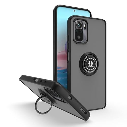 Jiajihua Compatible with Redmi Note 8 Pro Bracket Phone Case,Compatible with Redmi Note 8 Pro [Car Mount Magnetic Stand] [PC+TPU] Anti-Drop Black