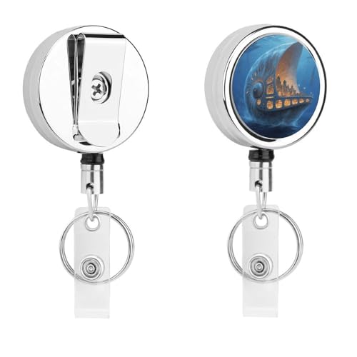 Nautilus City Ship Badge Reel with Swivel Clip & 24