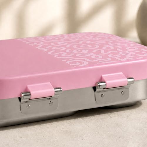 Image of Cubix Stainless Steel Bento Lunch Box - Pink Abstract