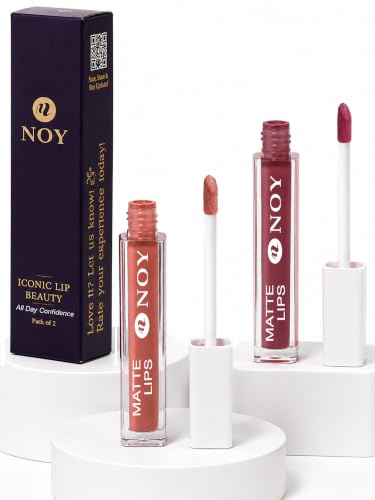 Image of NOY Western Shades Nude Matte Liquid Lipstick Magic In Neutrals For Bridal 100% Cruelty & Toxic-Free Ingredients Nude, Mauve Nude (Packs 2)#WC107