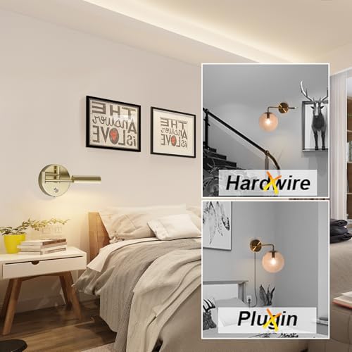 Image of Tipace Battery Operated Wall Sconce,No Wired Rechargeable Wall Lamp 180Rotate with Remote Control,Warm Light Cordless Wall Light Fixtures for Bathroom Hallway Kitchen,Black(Bulb Included)