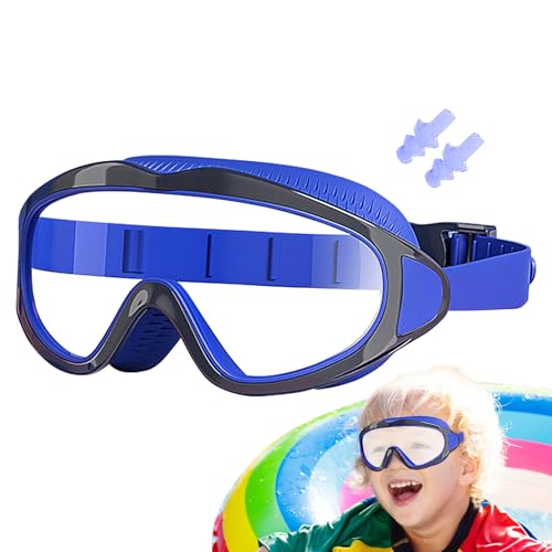 Générique Lunettes de Natation - Masque de Plongée avec Bouchons d'Oreilles,Étanche Protection UV Anti-Buée Vision HD pour et Adolescents