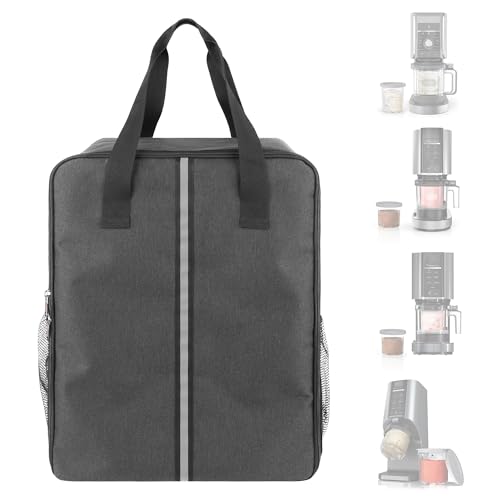 Kingshion Ice Cream Maker Carrying Bag with Handle, Waterproof Dustproof Storage Bag Compatible with Ninja Creami NC500/NC300/NC200/NC100/NC299AMZ Series/Deluxe/Breeze Ice Cream Makers