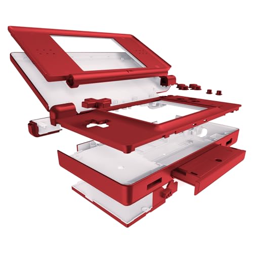 Image of eXtremeRate Scarlet Red Replacement Full Housing Shell for Nintendo DS Lite, Custom Handheld Console Case Cover with Buttons, Screen Lens for Nintendo DS Lite NDSL - Console NOT Included