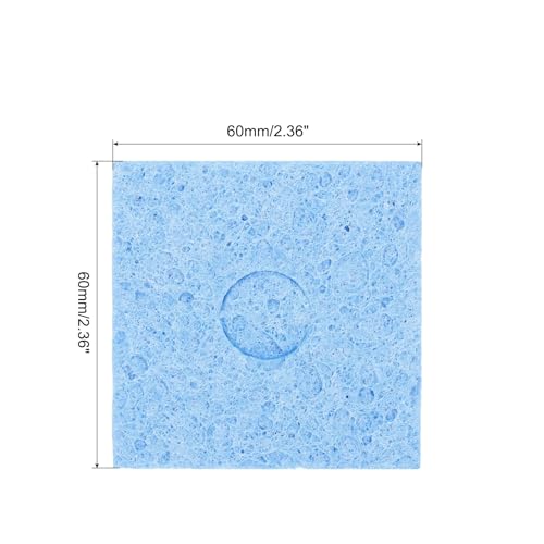 Image of MECCANIXITY 15PCS Soldering Sponge 60 x 60mm Square with Holes Blue Cleaning Pad Welding Tip Iron Replacement for Cleaning Soldering Iron 3mm Natural Thickness 14mm Water Absorption Thickness