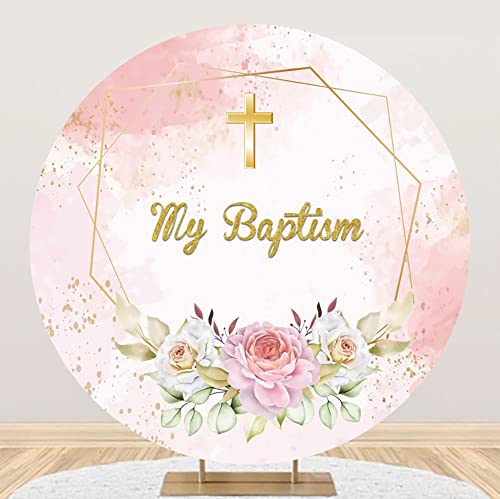 Fond Photo Baptême Fille 2,1x1,5m - Motif Lapin Bohème Fleurs Pastel étoiles - Tissu Polyester Lavable - Décoration Fête