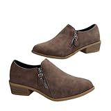 JITUUE Women's Casual Low Block Heel Ankle Booties,...