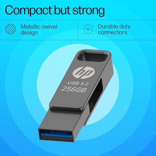 Image of HP 886C 256GB OTG Flash Drive 3.2 Rock /Metallic Swivel Design /Durable Metal Material