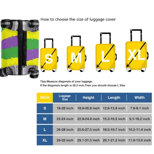 Drapeau Mardi Gras décoration élastique bagages tissu robuste et extensible XL