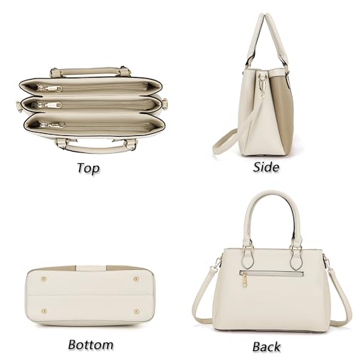 Image of Qiyuer Purses and Wallet Set for Women Satchel Handbag Tote Bag | 3 Zippered Compartments,Pebble PU leather,Multi-slot design,Everyday commuting