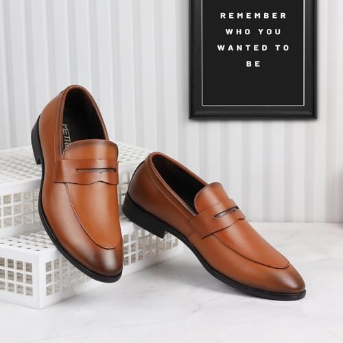 Image of Metro Men Leather Formal Slip-On Shoes