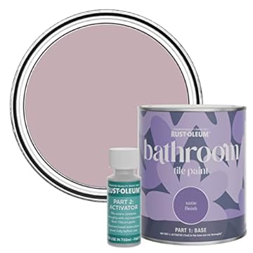 Rust-Oleum Pink Water-Resistant Bathroom Tile Paint in Satin Finish - Little Light 750ml