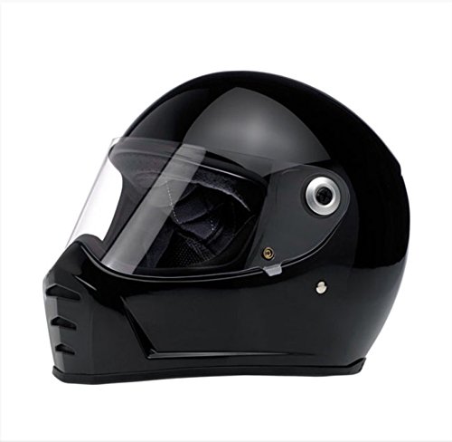  Casco Gringo Biltwell Lane Splitter Omologato Ece Europa Italia Nero Lucido Visiera Sali Scendi Trasparente Integrale Moto Vintage Retrò Anni 70 Epoca Café Racer Scrambler Custom Chopper Taglia XL